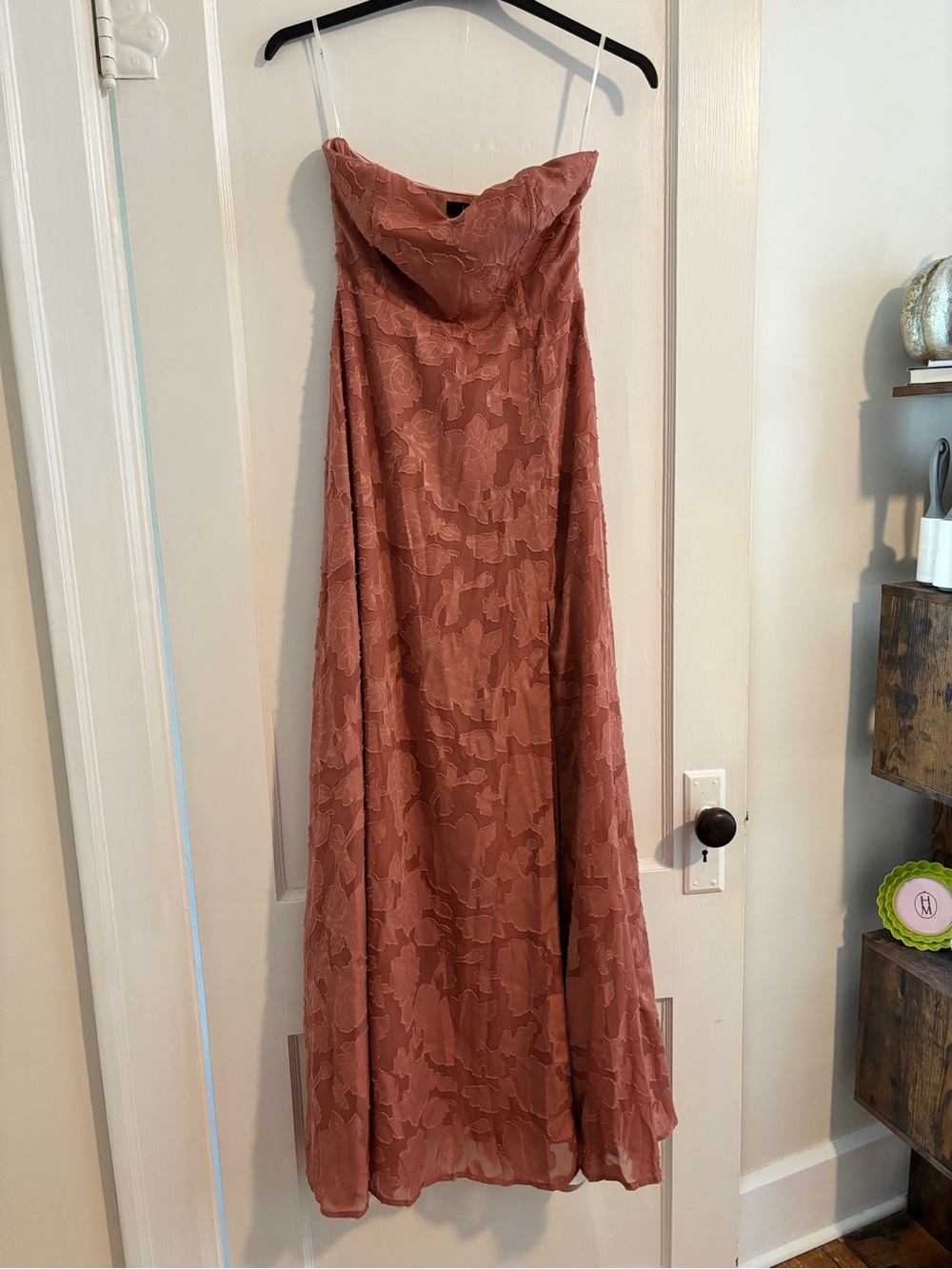 NWT Floral textured Maxi Dress in Dusty Rose - Lulu’s